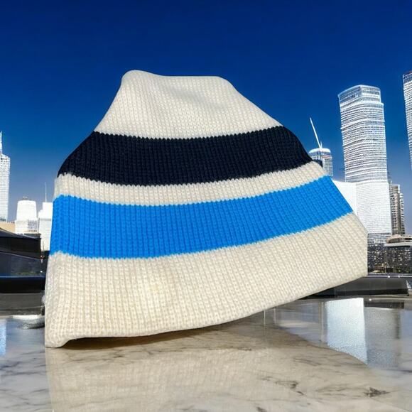 Meister 100% "New Wool" Watch Cap Beanie Hat Stripes OS Ski Winter Knit Vintage - Picture 1 of 9